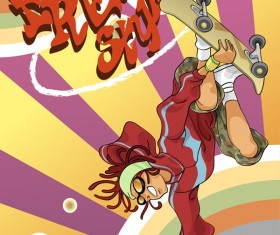 Trend of the people set 145 vector