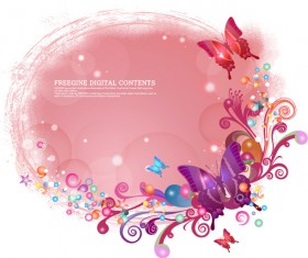 Butterfly decorative pattern background vector