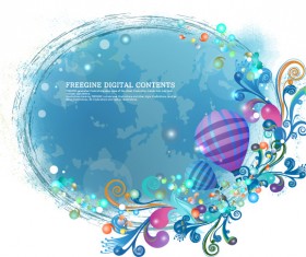 Hot air balloon decorative pattern background design vector