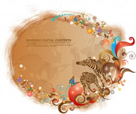 Zebra decorative pattern background design vector