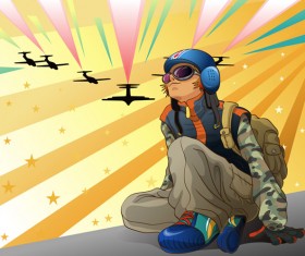 Trend of the people set 147 vector