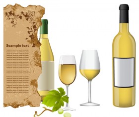 White wine bottle vector