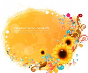 Sunflower decorative pattern background design elements