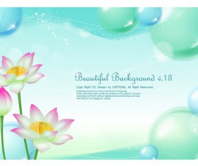 Lotus and water bubbles vector graphics
