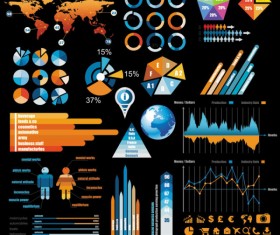 Trade data elements vector graphic