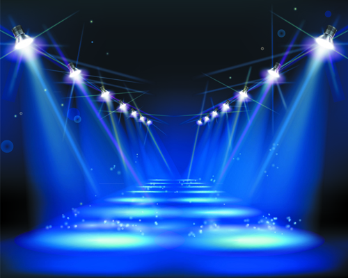 Stage and Spotlights design vector 02
