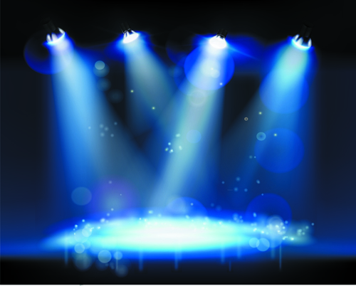 Stage and Spotlights design vector 03