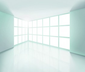 Spacious Empty White Room design vector 02