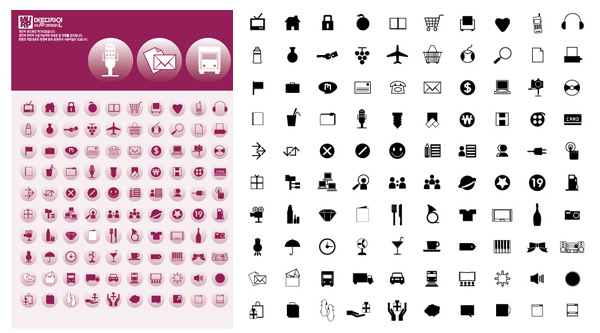 Simple graphic icons vector