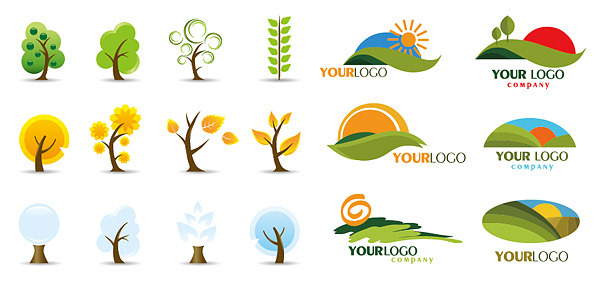 Icon and logo trees vector
