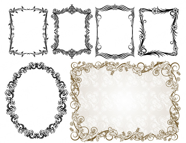 commonly used ornate Border vector free download