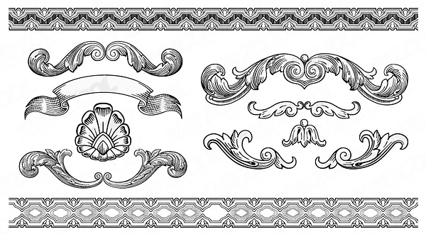 Vintage ornaments with frames vector