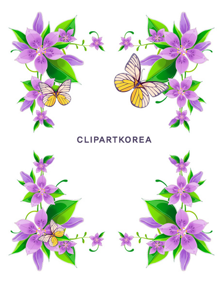 Purple flower text box vector