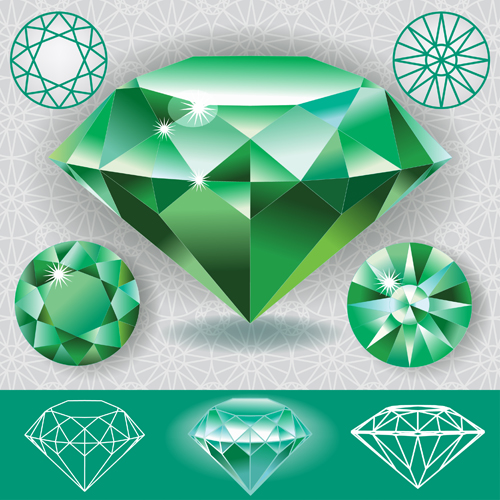 Vector Green diamond set 01
