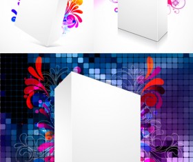 Three-dimensional box flower background 2 Vector