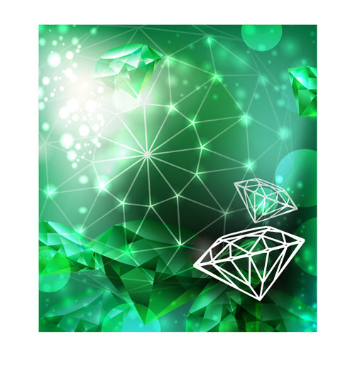 Vector Green diamond set 02