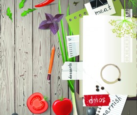 Vegetables with Recipe Book vector graphics 02