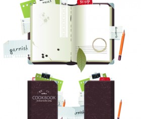 Vegetables with Recipe Book vector graphics 03