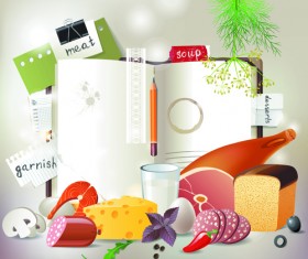 Vegetables with Recipe Book vector graphics 04