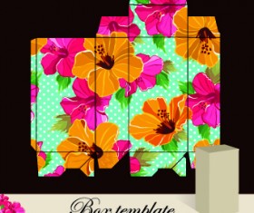 Floral Box template vector 01