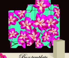 Floral Box template vector 02