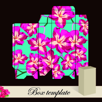 Floral Box template vector 02