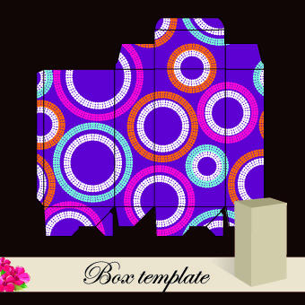 Floral Box template vector 03