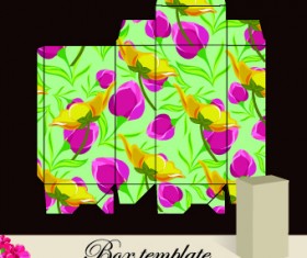 Floral Box template vector 04
