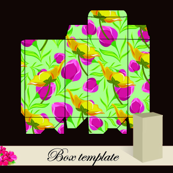 Floral Box template vector 04