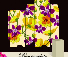 Floral Box template vector 05