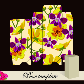 Floral Box template vector 05
