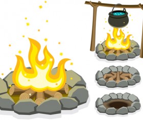 Set of Camping design elements vector 01