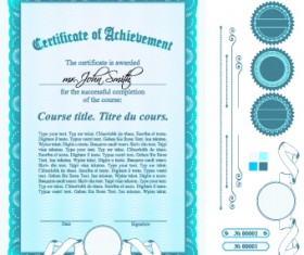 Diploma Certificate Template and ornaments vector 04