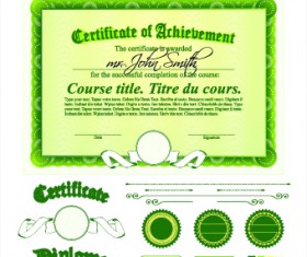 Diploma Certificate Template and ornaments vector 05