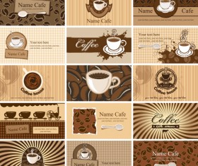 Coffee cards vector set