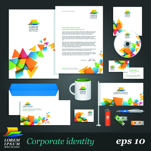 Corporate Identity Kit vector Templates 04