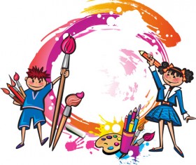 Cute Kids design vector 02