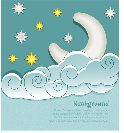 Cute Weather elements vector 01