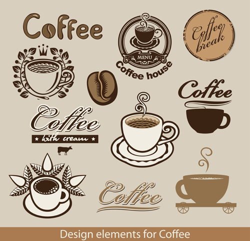 Delicate Coffee logos vector free download