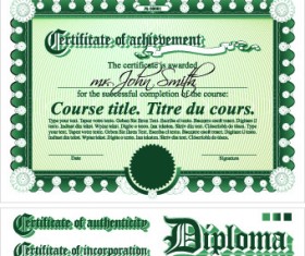 Diploma Certificate design elements vector set 01