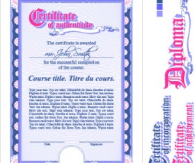 Diploma Certificate design elements vector set 02
