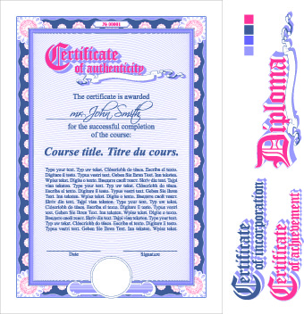 Diploma Certificate design elements vector set 02