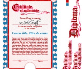 Diploma Certificate design elements vector set 03