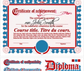 Diploma Certificate design elements vector set 04