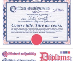 Diploma Certificate design elements vector set 05
