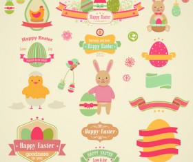 Vintage Easter Elements vector 01