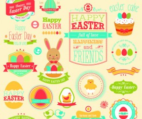 Vintage Easter Elements vector 03