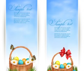 Easter Eggs and Basket vector 06