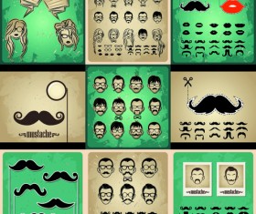 Man's Faces design vector 04