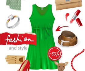 Fashion Dress ornaments vector 02